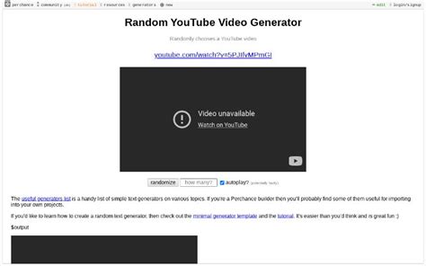 Random YouTube Video Generator